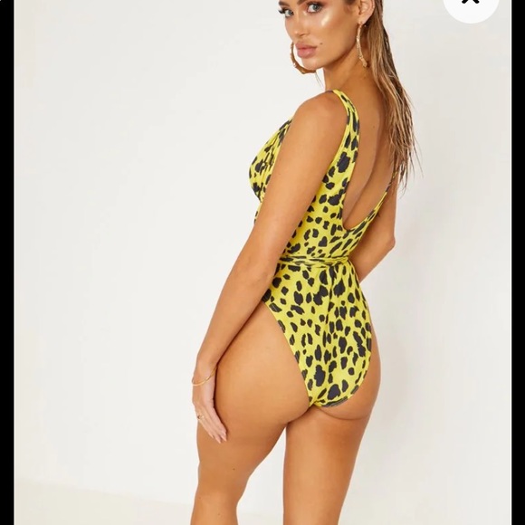 PrettyLittleThing Other - CHEETAH CUT OUT WRAP AROUND SWIMSUIT Size 14 NWT